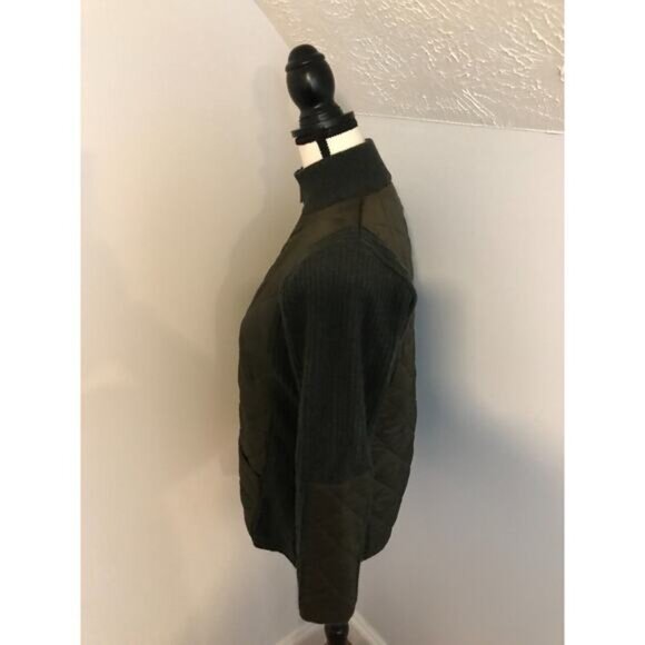 Barbour Ladies Quilt Full Zip Long Green Sweater/Jacket - Size 12 - Picture 3 of 12